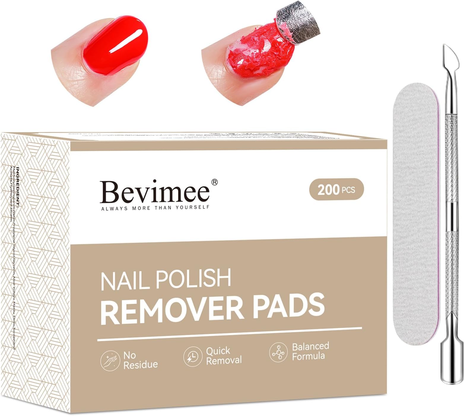200 Pack Acetone Nail Polish Remover Pads