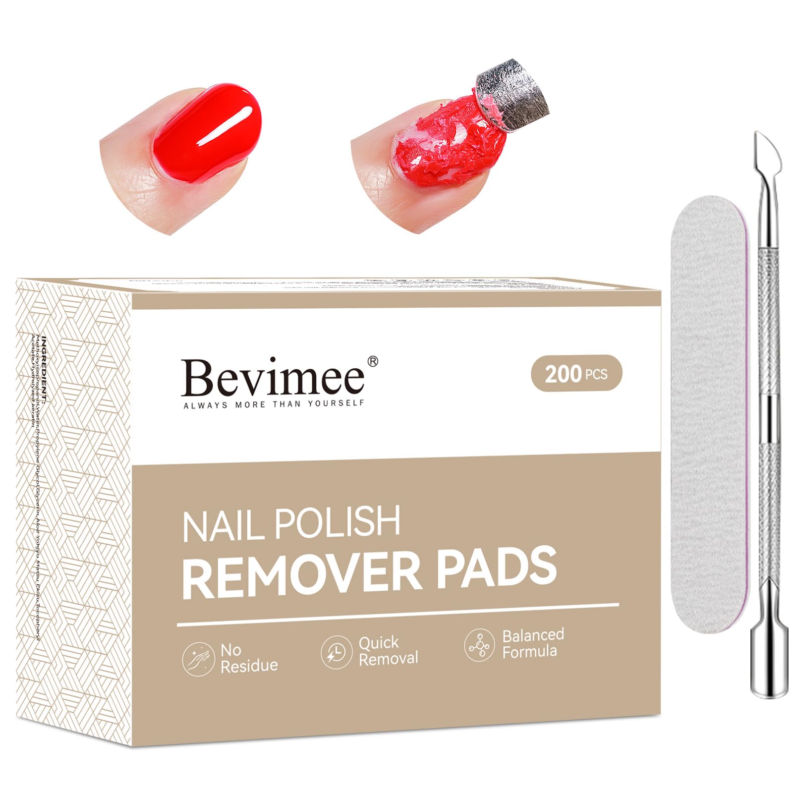 200 Pack Acetone Nail Polish Remover Pads White