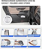 Vista 8 de Parasol para parabrisas de ajuste personalizado para Nissan Rogue 2014-2020, bloquea los rayos UV y el calor, accesorio para parasol de ventana