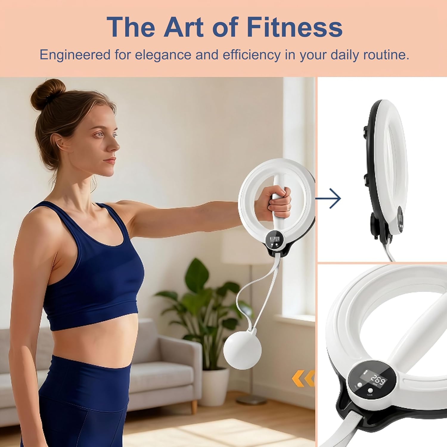 Arm Workout for Women and Men, 2026 Upgrade 360° Hand-Crank Forearm Trainer Smart Flabby Arm Exerciser with Digital Tracker, Chest Trainer for Chest and Upper Body Strength