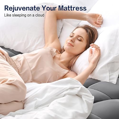 Miniatura 5 de Sopat Cubrecolchón de tamaño King, extragrueso, de 8 a 21 pulgadas, bolsillo profundo, relleno alternativo suave, protector de colchón, 78 x 80