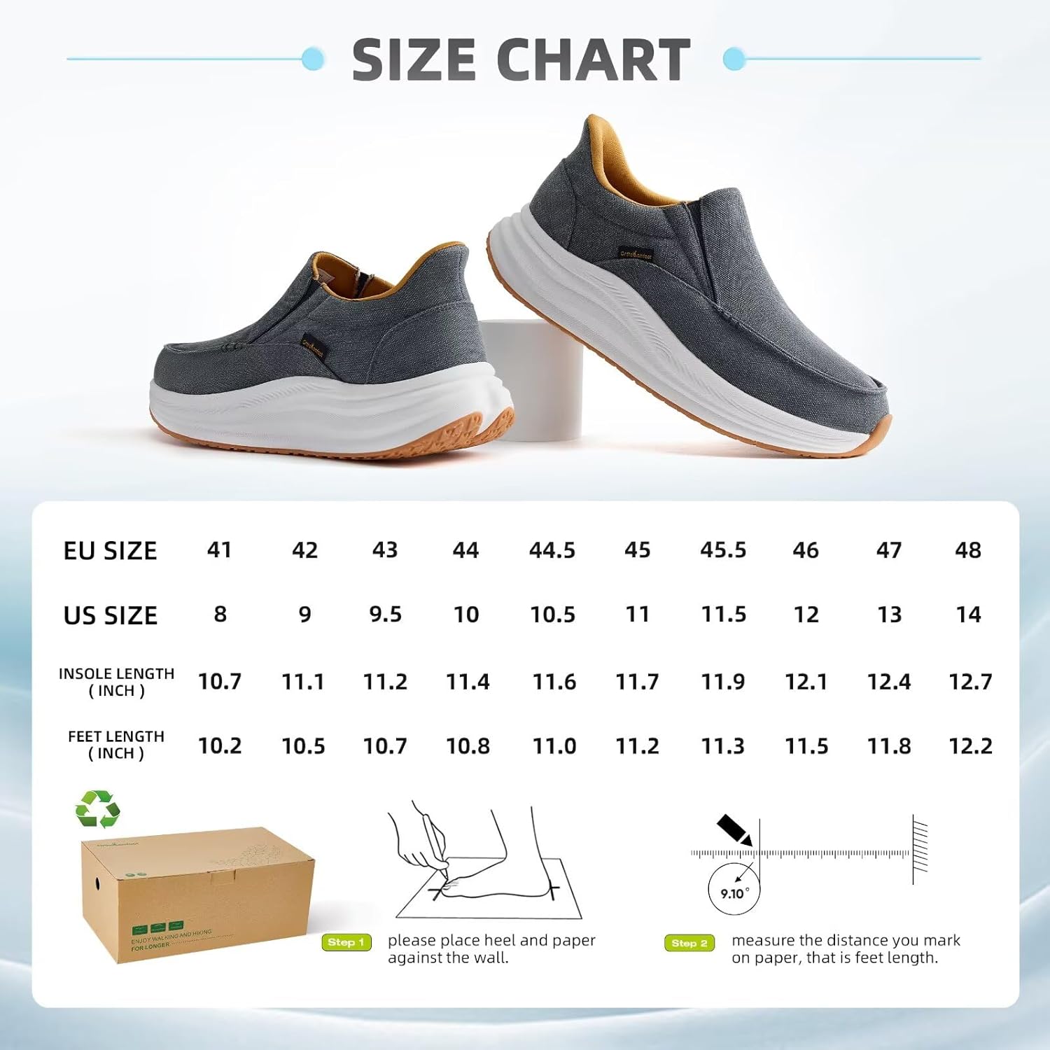 Men's Orthopedic Comfortable Slip On Shoes with Arch Support: Casual Plantar Fasciitis Orthotic Loafers, Flat Feet Leisure Vintage Flat Canvas Walking Shoes for Foot and Heel Pain Relief - Image 9