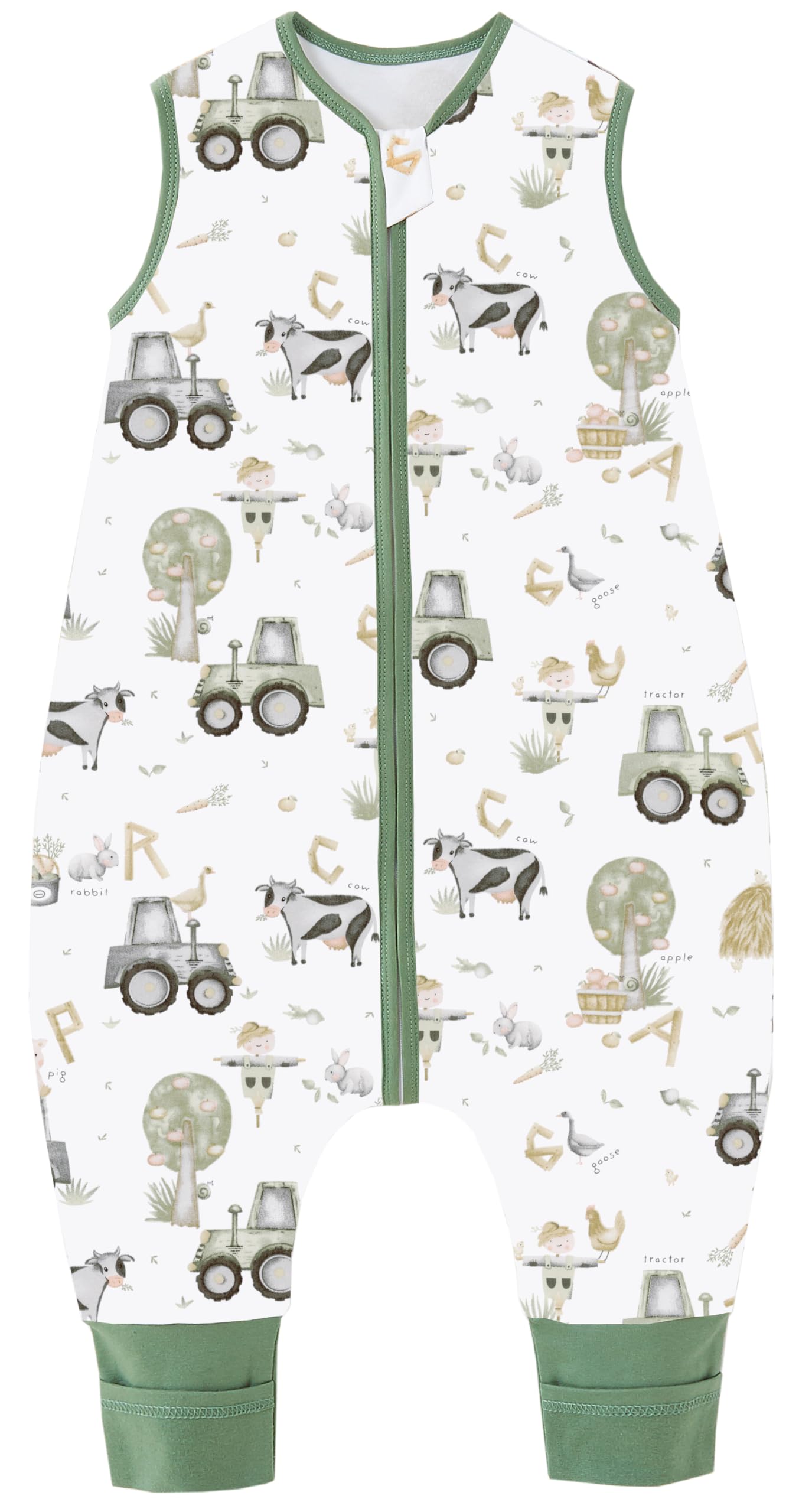 Baby Summer Sleeping Bag with Feet, 0.5 Tog, Small Children's Sleeping Bag with Legs, Unpadded, 100% Cotton, Sleeping Suit for Boys and Girls