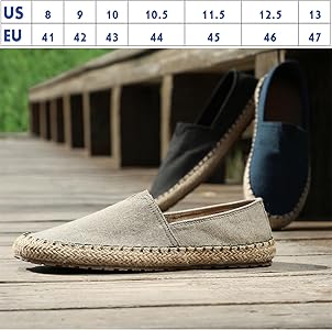 PAYMA - Klassiek Heren Canvas Espadrilles met Visgraatmotief. Jutevloer. Zomer Slippers Slip-on. Braziliaans voor Mannen. Kleur: Blauw, Maat: EU 44