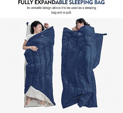Miniatura 10 de Blackpongo Saco de dormir ultraligero  Sobre ligero portátil, impermeable, cómodo con saco de compresión  Ideal para viajes de 3 estaciones,