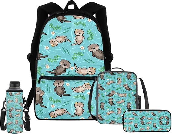 Upetstory 3-Piece Kids Backpack Set | Frog Design Backpack With Lunch Bag & Pencil Case - View #10