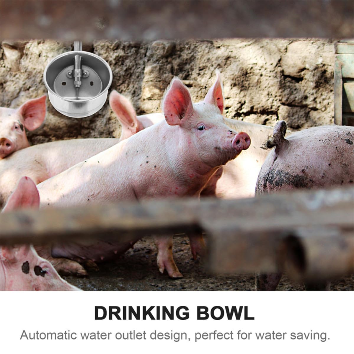 2 Stück Edelstahl Schweinetränke Automatische Viehtränke Rund Dn15