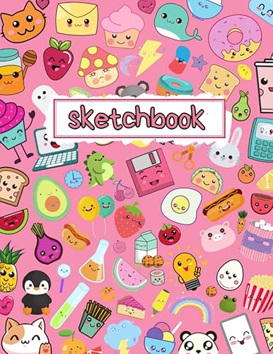 Kawaii Sketchbook: Blank Sketchbook. Sketch Pad for Kids. Cute Desk Accessories Kawaii. Drawing, Doodling and Sketching. Kids and Teens. 110 Pages.