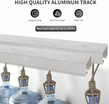 DIYHD 48 Ceiling Mount Bypass Pocket Sliding Hardware Raw Material Box Rail Wardobe Closet Kit (No Door)