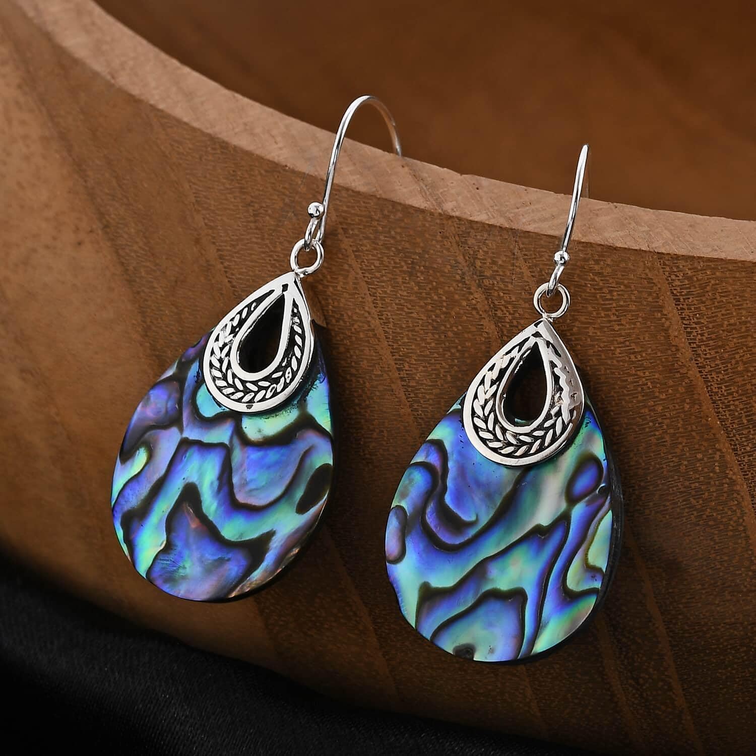 Abalone Shell Dangle Earrings for Women Sterling Silver 925 - Unique Vintage Beach Boho Earrings - Costume Jewelry Anniversary Birthday Christmas Gifts for Womens