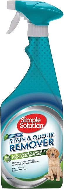 Simple Solution Pet Stain and Odour Remover | Enzymatic Cleaner with Pro-Bacteria Cleaning Power |Rainforest Fresh 750ml