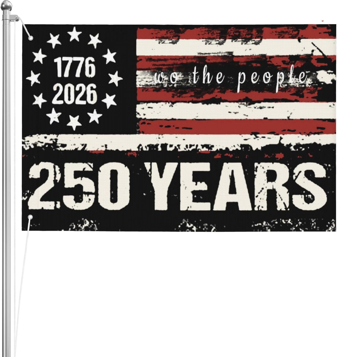 250 Year American Anniversary Flag, 250th Anniversary Usa Flag Patriotic 4th of July We The People 1776 Yard Flags For Outside 5x8 Ft Double Sided3-Ply Outdoor Banner Decorations