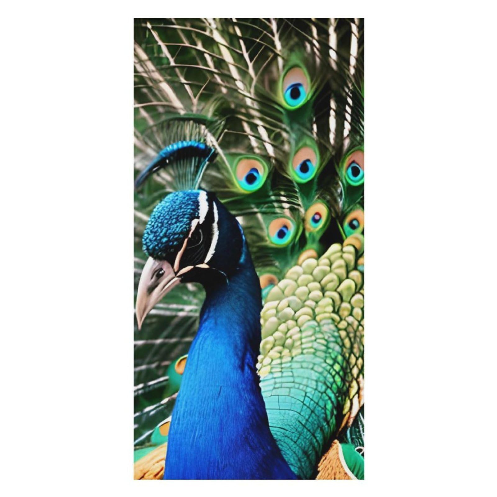 Peacock Beach Towel Extremely Soft Oversized Towels Lightweight Sports Absorbent Bath Towel Suitable 160"x80" for Swimming Camping Beach