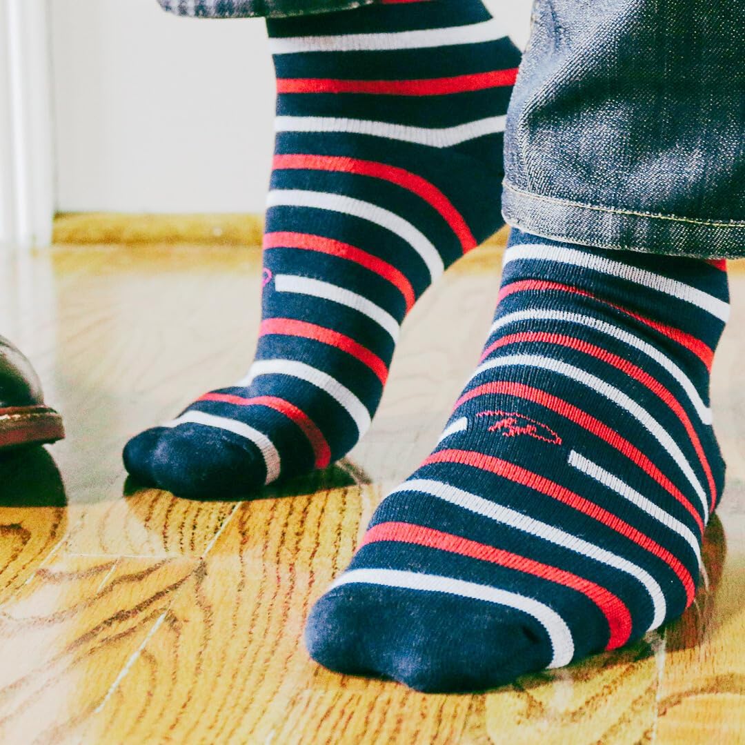 Pierre Henry Over the Calf Socks for Men (3 pairs) | Cotton Over the Calf Colorful Patterned Dress Socks | Size 7-11 |12-25