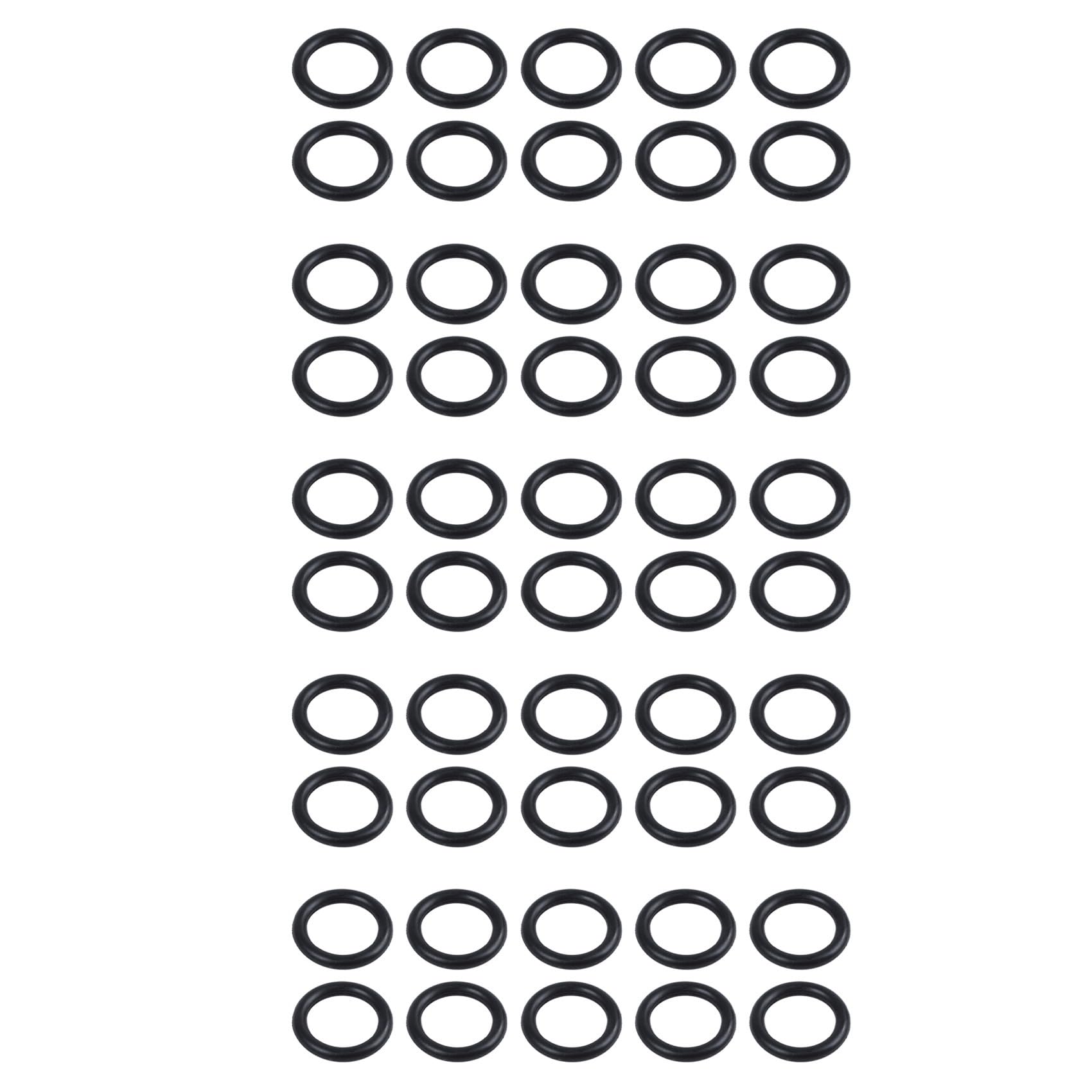 Bloepum 50 Pcs Black Rubber Oil Seal O-Rings Seals Washers 16 X 11 X 2.5mm