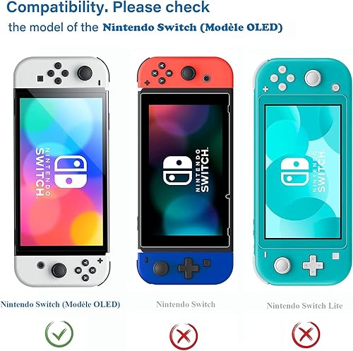 Miniatura 2 de NEW'C Paquete de 3 protectores de pantalla diseñados para Nintendo Switch (modelo OLED), vidrio templado, compatible con fundas, antiarañazos, sin