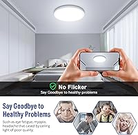 Vista 3 de SunRider Lámpara de Techo LED de Montaje Empotrado, 6000K Blanco Frío, 2400LM, 30 cm 24W Luces Planas Redondas Modernas, Lámpara de Panel