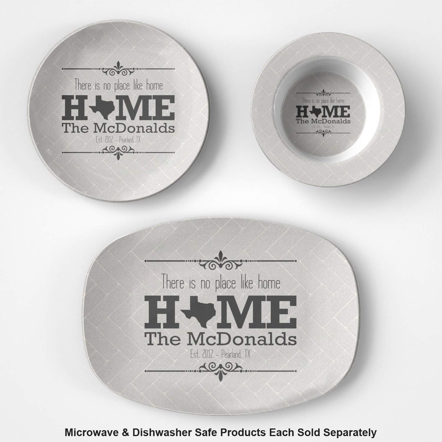 Personalized Home State Plastic Bowl - Microwave Safe - Composite Polymer