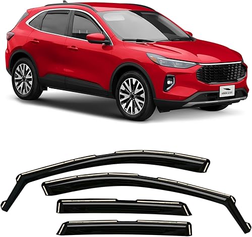 Voron Glass Protectores de lluvia extra duraderos en canal para Ford Escape 2020-2025, deflectores de ventana, viseras de ventana de ventilación, 4