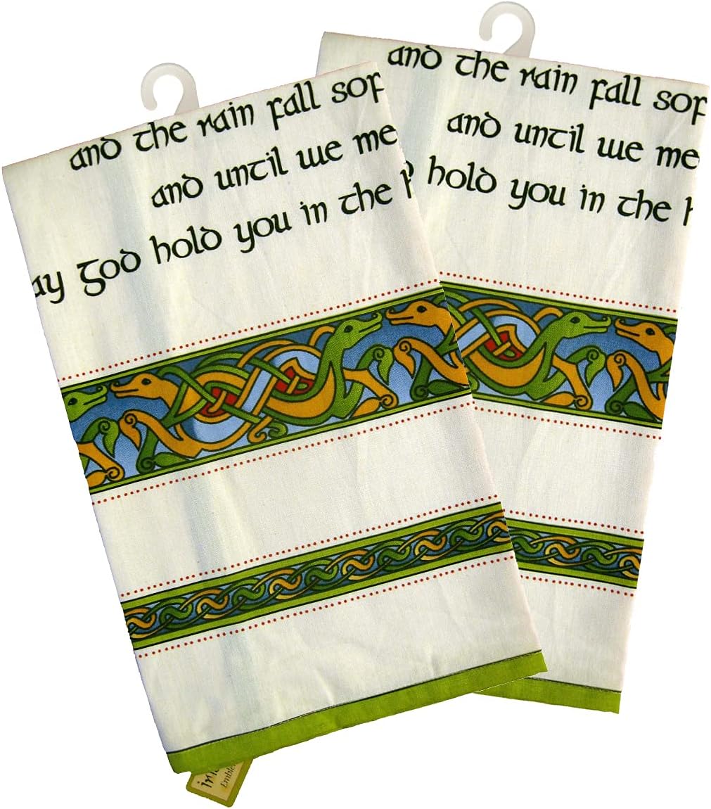 Royal Tara Set of 2 Tea Towel Irish Blessing-Irish Weave
