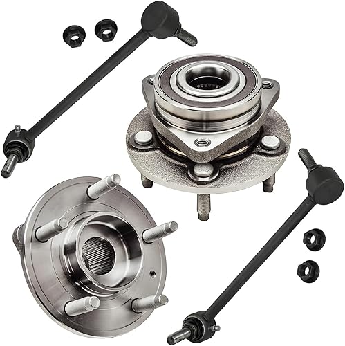 Miniatura 486 de Detroit Axle - Kit de cubos de rodamiento de rueda delantera de 6 piezas para Dodge Dart 2013-2016, Chrysler 200 2015-2017, 2 cojinetes de rueda