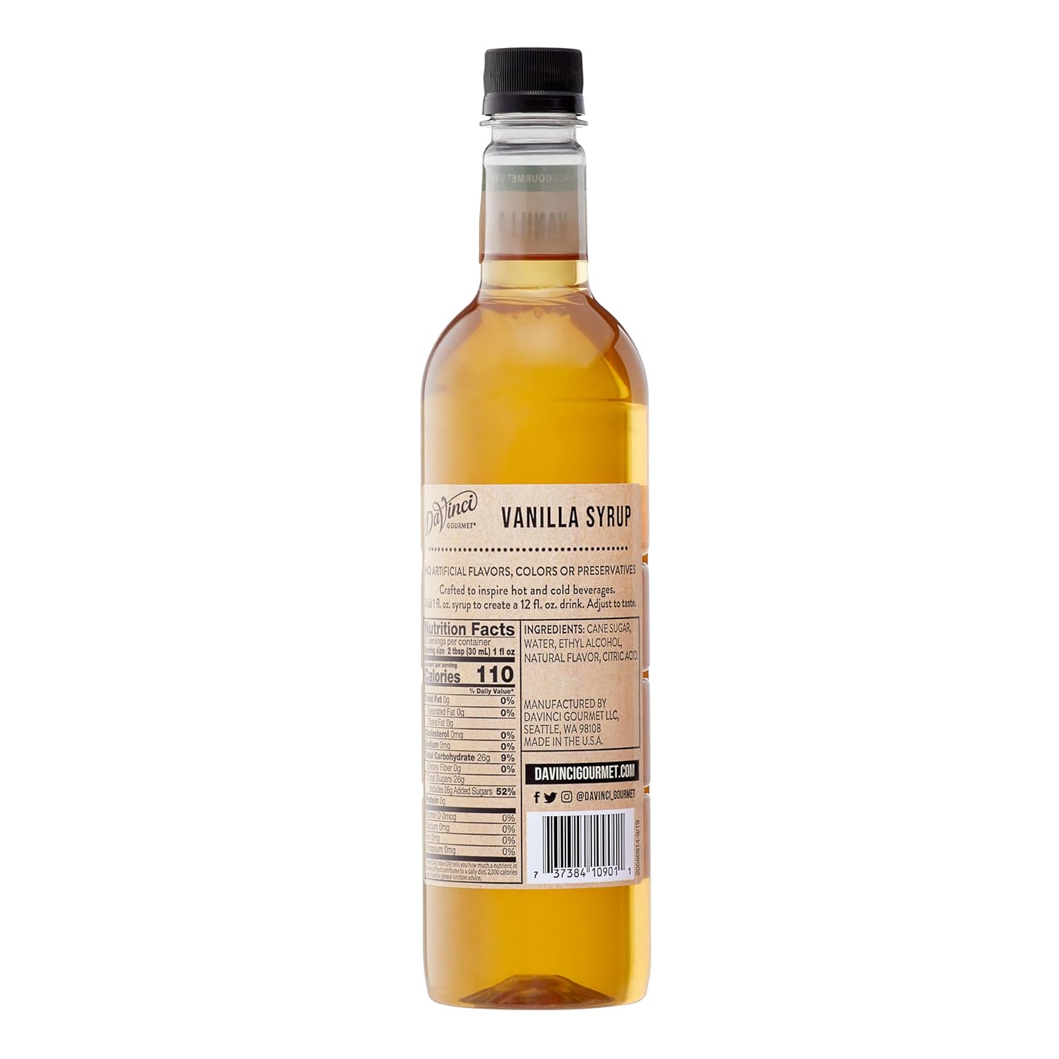 DaVinci Gourmet Naturals Vanilla Syrup, 25.4 Fluid Ounces (Pack of 1)