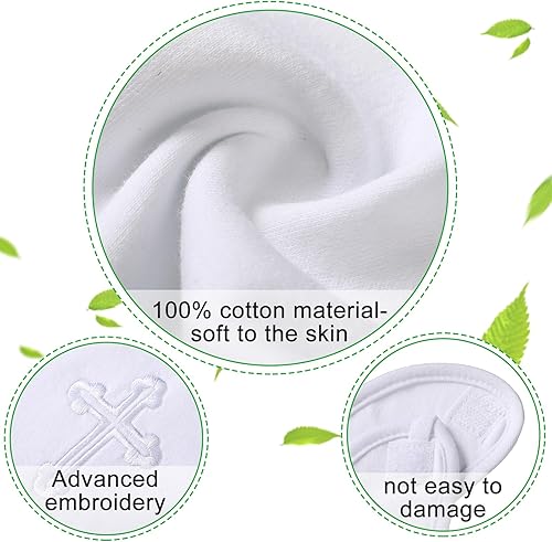 Miniatura 3 de Hicarer 5 piezas de regalos de bautismo para niños y niñas, incluyendo babero blanco bordado cruz babero bautizo zapatos y calcetines para bebé bebé