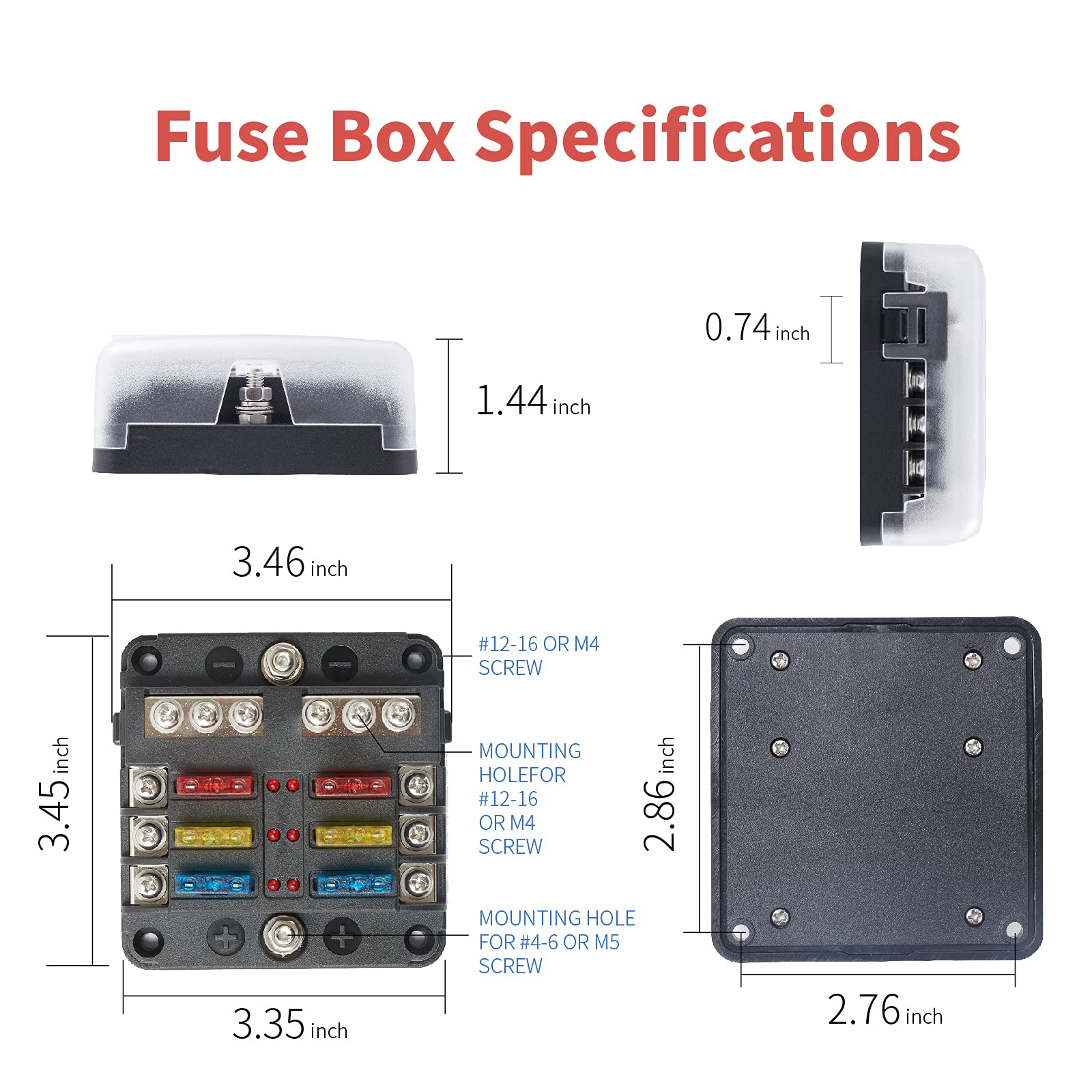 Buy Soyond 6Way Marine Fuse Block, Waterproof Fuse Box with LED