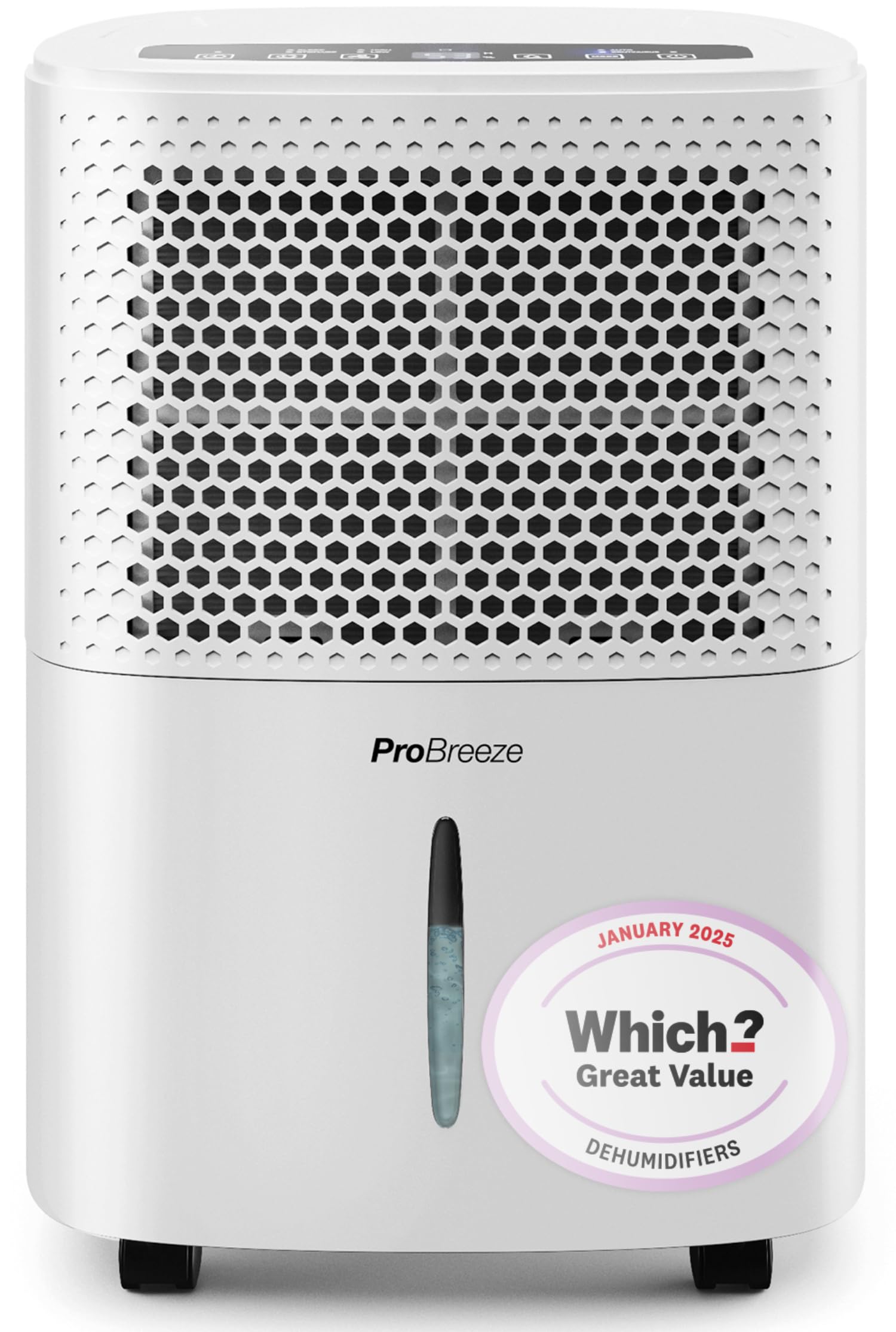 Pro Breeze12L/Day Dehumidifier with Automatic Humidity Sensor & Display, 24-hour Timer, Laundry Drying, Continuous Drainage - WINNER OF THE WHICH? BEST BUY AWARD