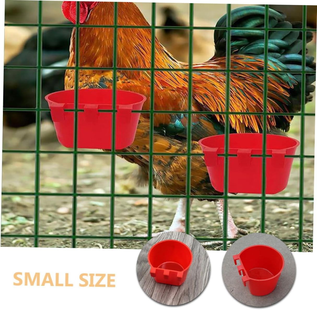 20pcs Small Hanging Bird Feeder Cups Plastic Seed Bowls Bird Cage Accessories for Parrots Chickens Pet Feeding and Watering Supplies