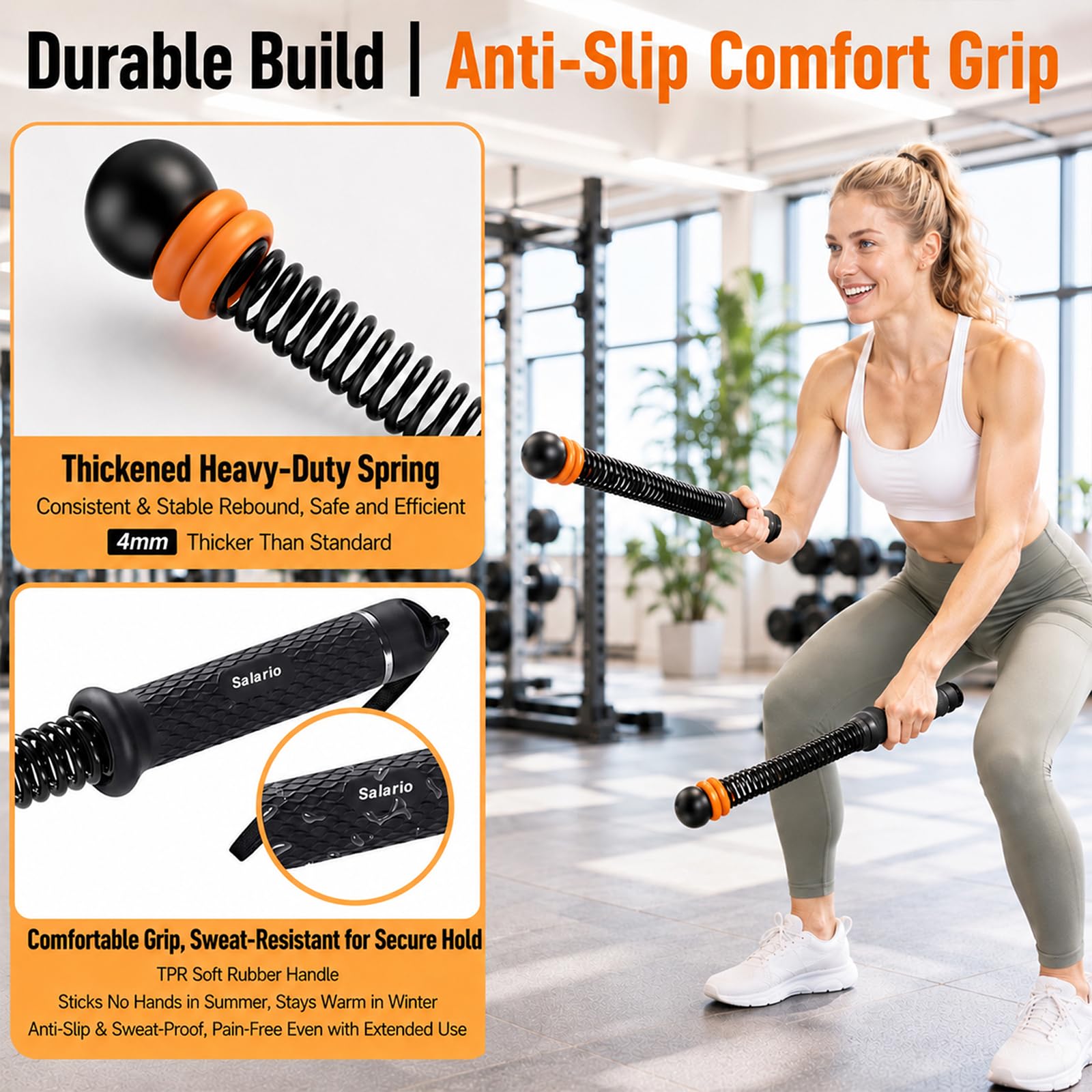 Cuerdas de batalla inalámbricas portátiles – Equipo de entrenamiento de gimnasio en casa para entrenamiento intensivo y fuerza central, ideal para el hogar, oficina, viajes y espacios pequeños