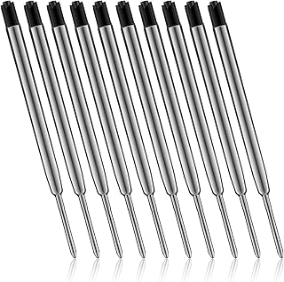 Molain 10 Pcs Replaceable Metal Ballpoint Pen Refills, Black Ink Refills, 1mm Medium Point Pen Refills, Ball Points Pen Refills,Ink Pen Refills for Daily Work School Writing Stationery Office Supplies