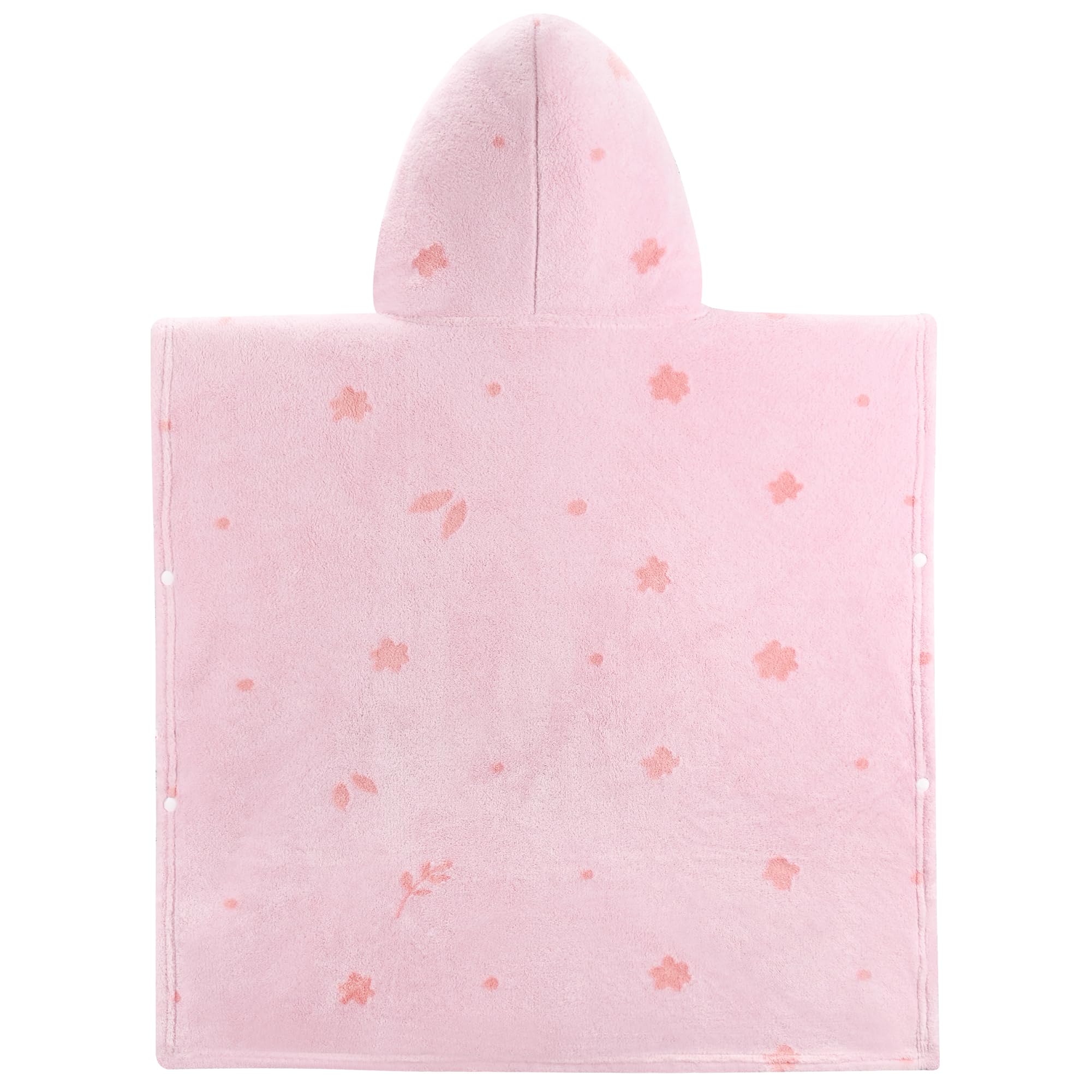 Bebamour Baby Hooded Towels Wearable Hooded Towel for Boys Girls Absorbent Hooded Towel for Toddlers 25"x 25", 0-6 Years, Flower - Image 3