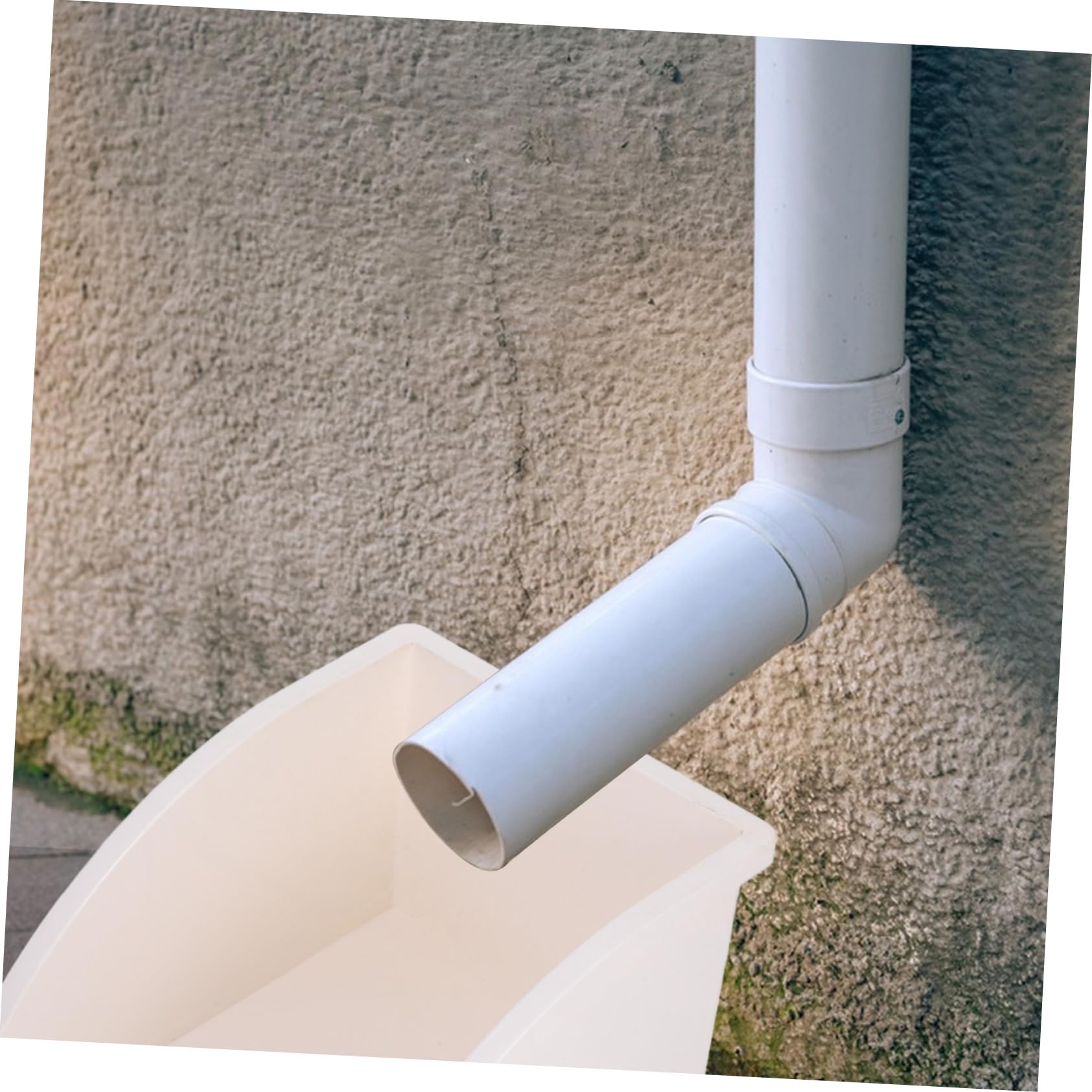 Bajante de Lluvia Pvc Blanco 2 Piezas para Canalones | Bloque de Protección contra Salpicaduras, Uso Exterior en Edificios, Recoge Agua y Ayuda a Reducir Mantenimiento