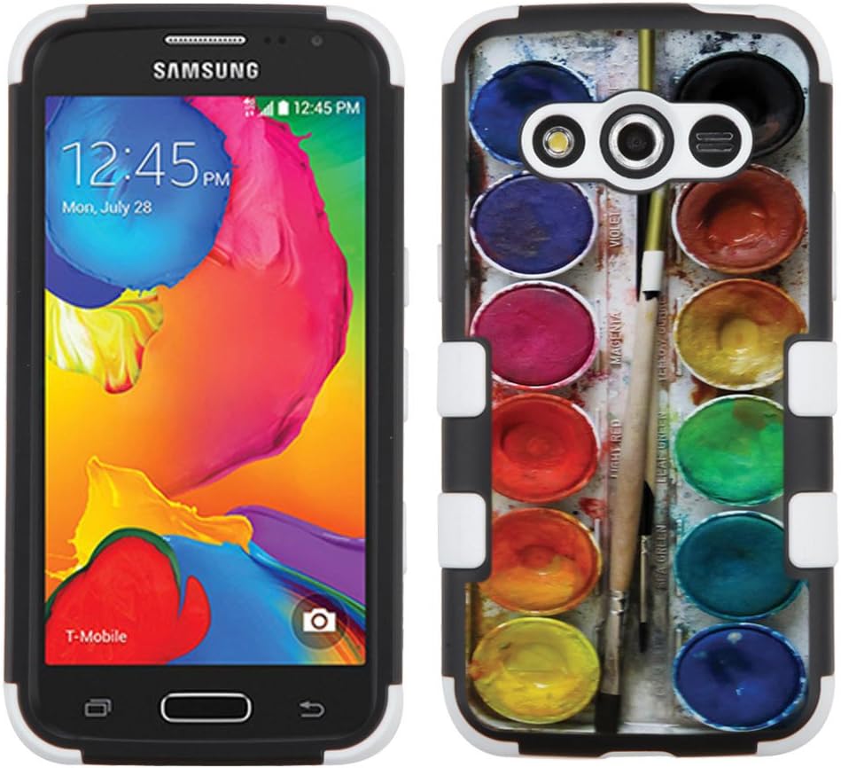 Compatible for Samsung Galaxy Avant case by UNIQUITI - TuMax Hybrid Cover(Black) - Design (Watercolor Brush Palette)