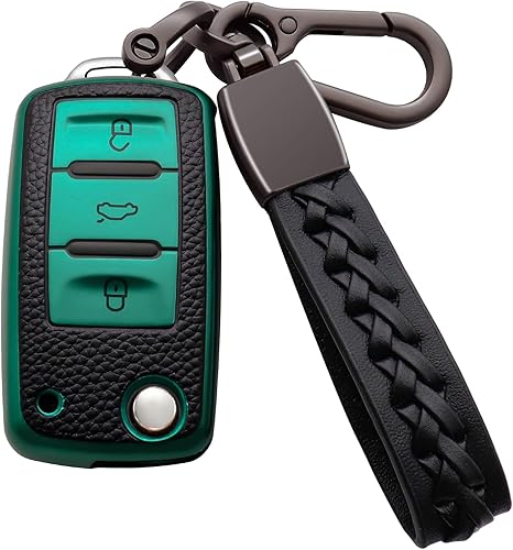 Syodiesn Funda para llavero VW de TPU suave de alta calidad con llavero de protección de 360 grados compatible con VW Volkswagen Jetta Golf Polo MK6