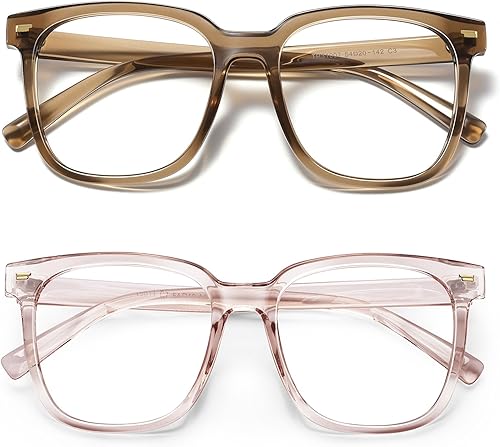 Miniatura 7 de PANNER Paquete de 2 lentes de bloqueo de luz azul de gran tamaño para mujeres y hombres, anteojos cuadrados para computadora que reducen la fatiga