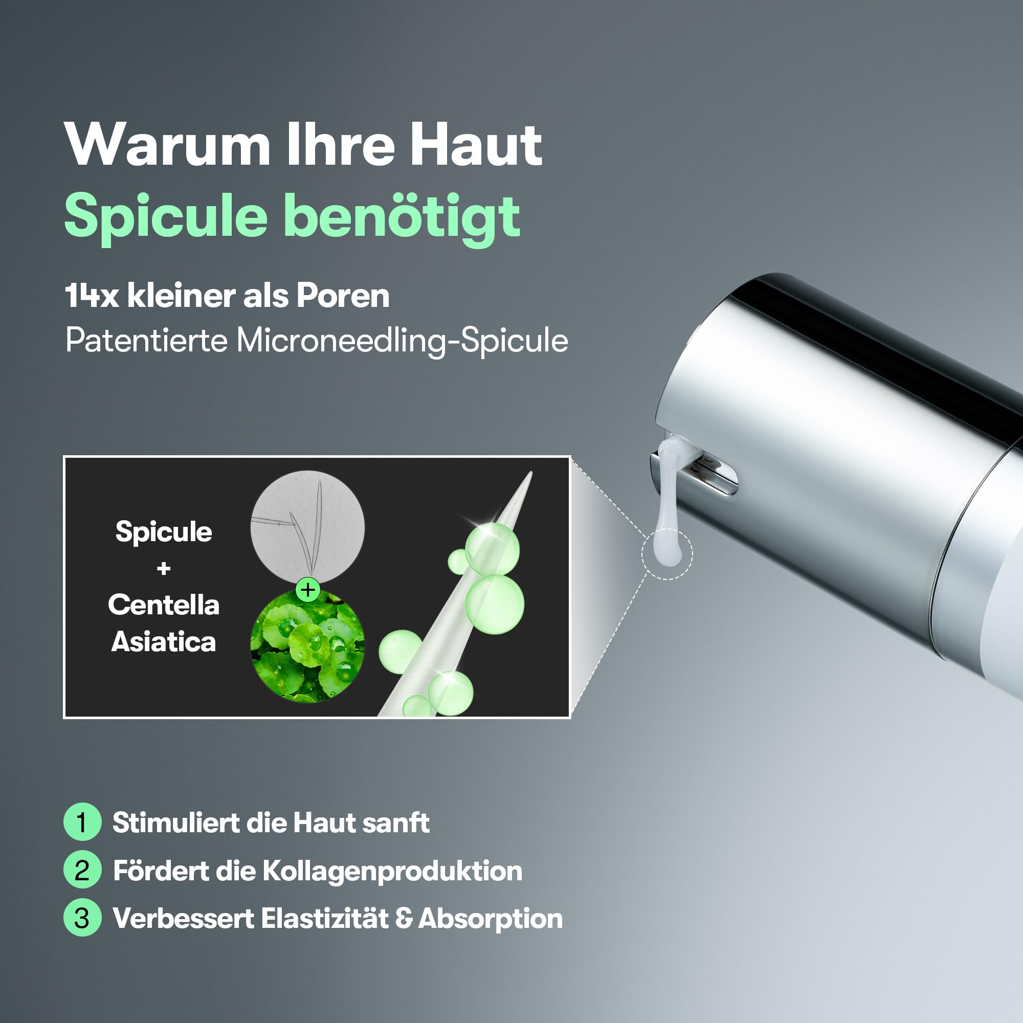 VT COSMETICS CICA Reedle Shot 100, Spicule Mikronadel-Serum für Porenpflege & Peeling, Exosom, Centella Asiatica für Glas-Haut, Hautstruktur(1,69 Fl Oz / 50ml)