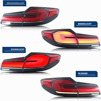Xunder Rear Lights for G30 F90 M5 5 Series 2017 2018 2019 2020 Pre-Lci with Mudguard Blanc