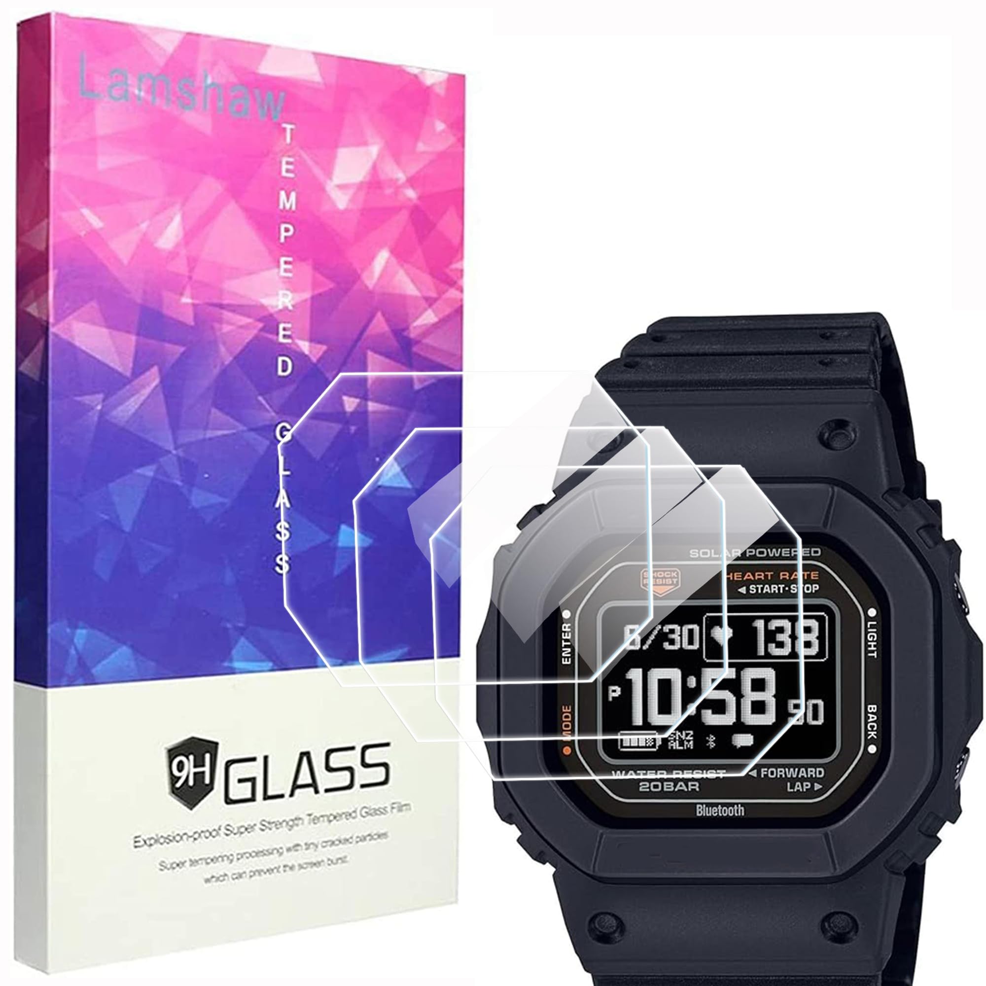 Amazon.co.jp: Lamshaw for DW-H5600 腕時計 保護フィルム, [3枚組] 9H