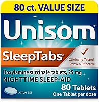 Vista 1 de Unisom SleepTabs, Ayuda nocturna para dormir, succinato de doxilamina, 80 tabletas