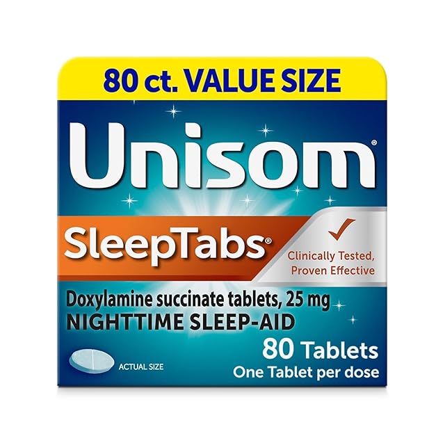 Unisom SleepTabs box containing doxylamine succinate 25mg tablets — the FDA Pregnancy Category A active ingredient endorsed by ACOG (combined with vitamin B6) for morning sickness, the long-half-life antihistamine sleep aid that r/BabyBumps and r/pregnant communities consistently recommend under OB-GYN guidance in 2026