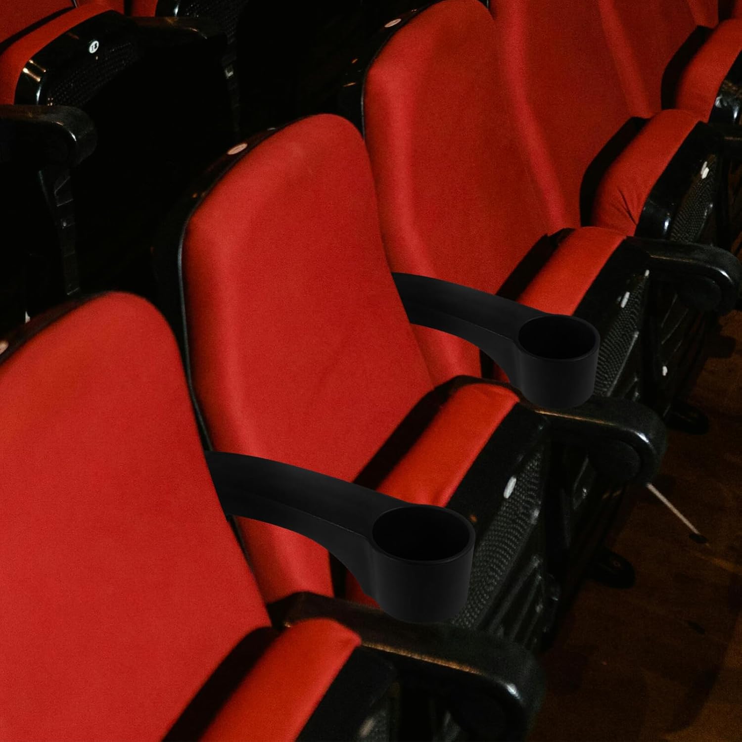 Cabilock Office Chair Replacement Armrest Arm Pads with Cup Holder Desk Armrest Cover for Home Office Camera Black