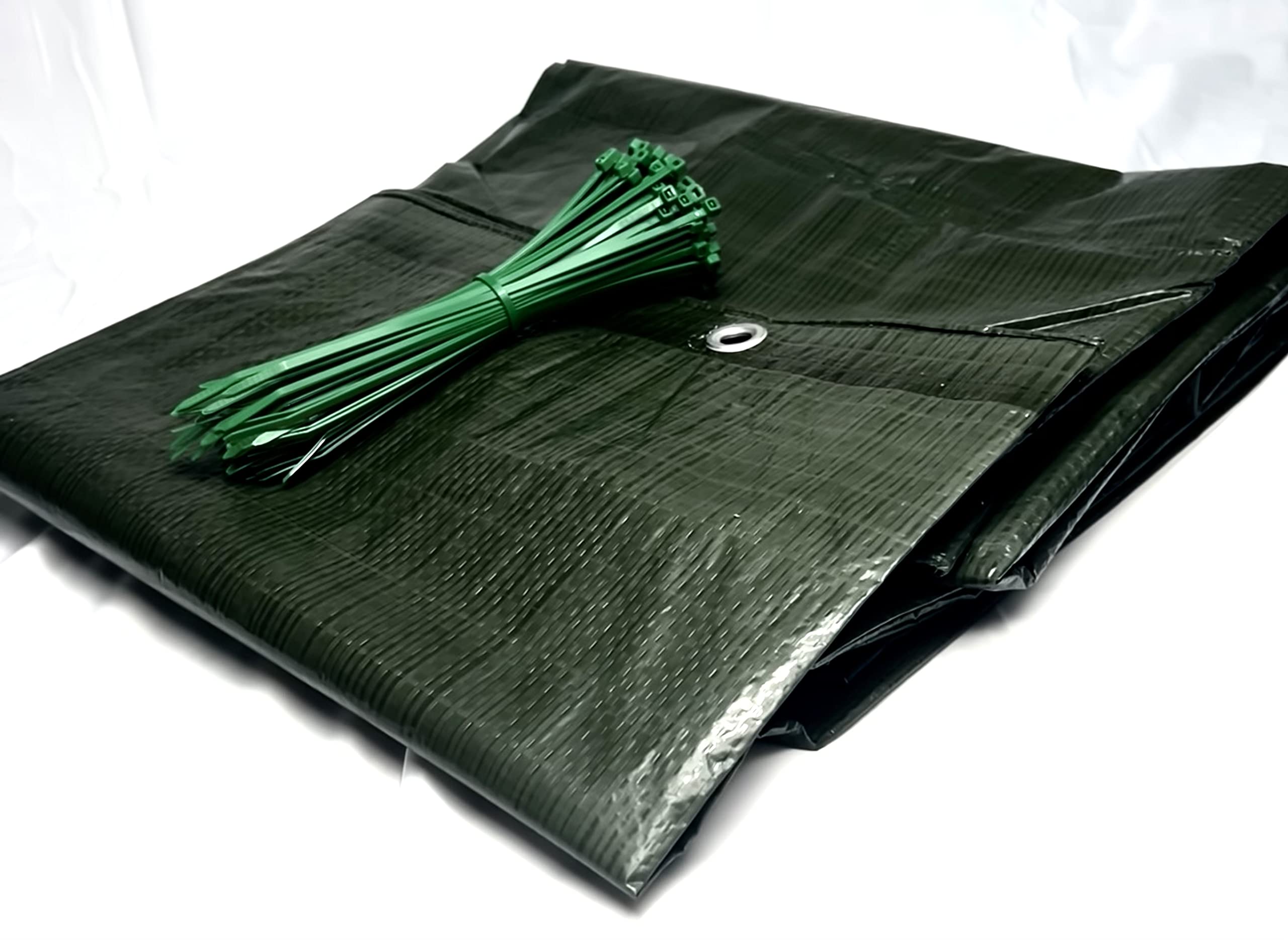 Pinto Ferramenta E-commerce Telone Occhiellato Telo Multiuso per Esterno Impermeabile Rinforzato Verde per Coperture Copri Legna Antipioggia Antistrappo Campeggio 100 FASCETTE in OMAGGIO (3x4mt)