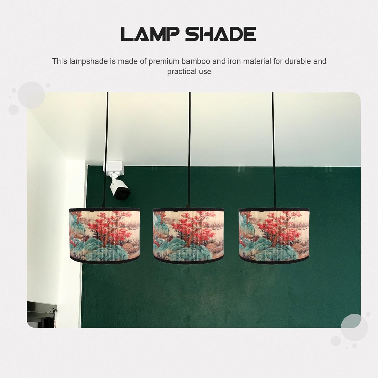 Kichvoe Bamboo Lampshade 11.81 Inch Asian Inspired Pendant Lamp Shade for Home Lighting Decor Ceiling Fixture Replacement