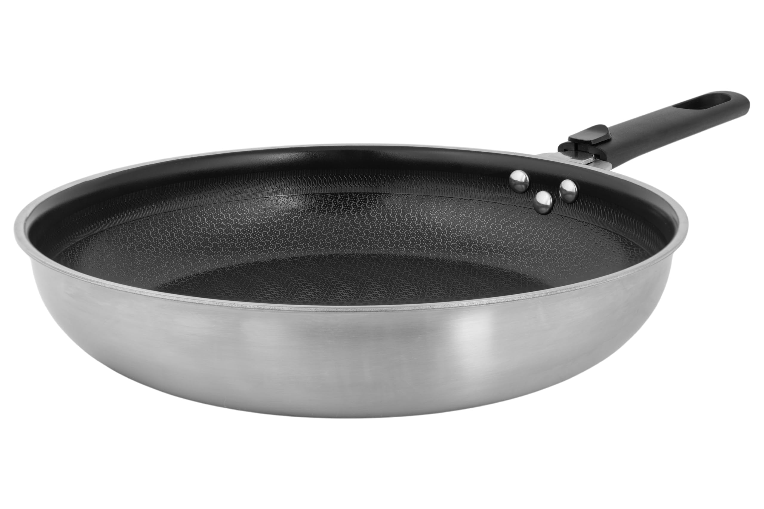 Cosy & Trendy Batterie de cuisine 3 pièces en acier inoxydable 3-PLY, revêtement anti-adhésif sans PFAS, manche amovible, cuisson saine et homogène, tous feux dont induction | Revêtement anti-adhésif sans PFAS, Manche amovible, Cuisson saine et homogène,