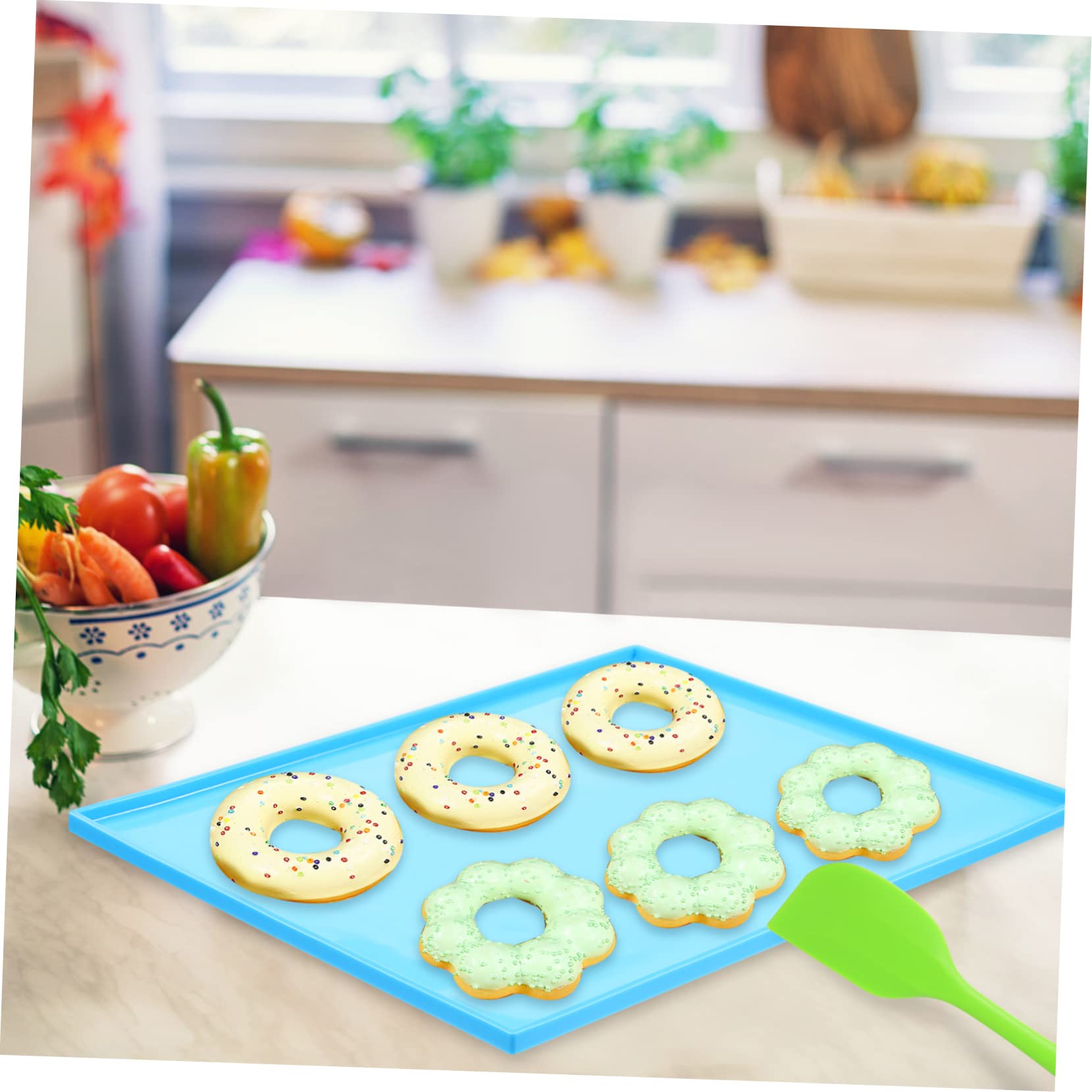 Silikon Backmatte mit Erhöhtem Rand und Spatel Antihaftbeschichtet Hitzebeständig von 50 °c bis 250 °c für Backofen