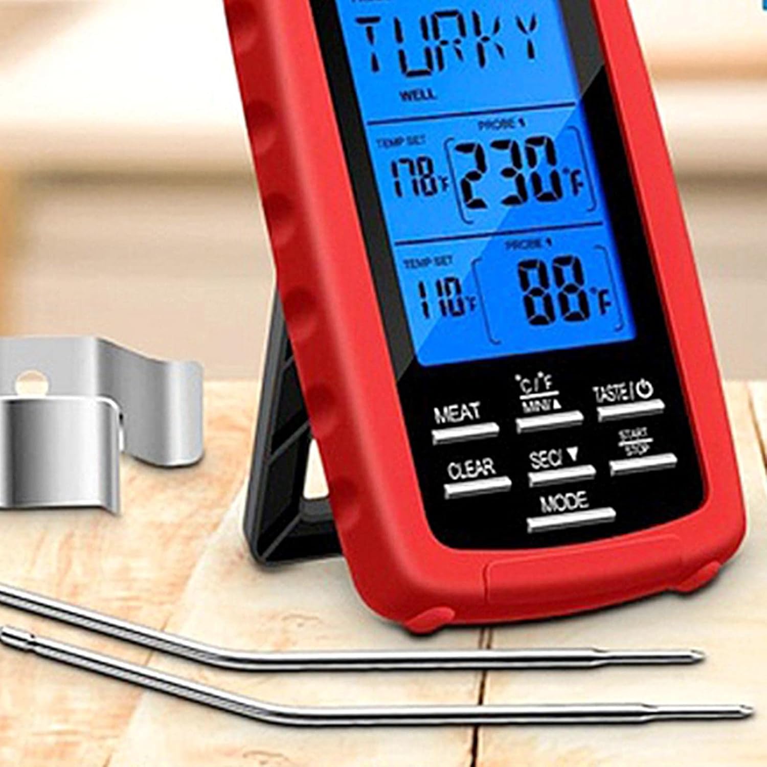 Aswadh BBQ Food Thermometer Barbecue Baking Fry Chef Cooking Instant Read Red Amazon.in