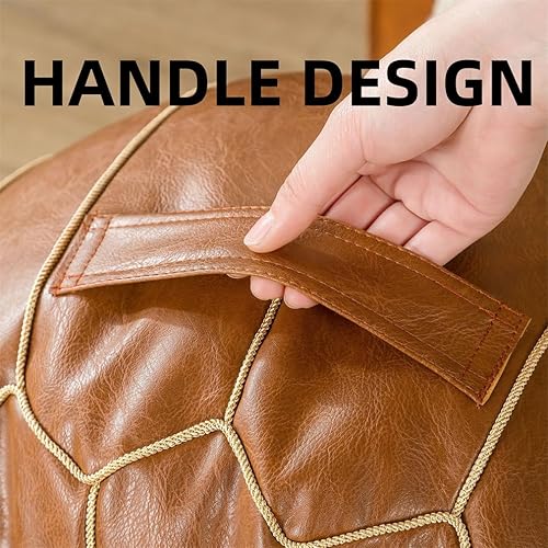 Miniatura 5 de Funda para silla puff (sin relleno, solo funda), 19.7 x 19.7 x 10 pulgadas, funda para puf con cremallera rellenable, suave de alta calidad, para