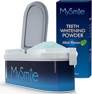 MySmile Tooth Powder for Teeth Whitening, Non-Sensitive Natural Toothpaste Powder Teeth Whitener to Remover Stains from Coffee, Smoking, Soda, Wine for Teeth Whitening Powder Alternative to Toothpaste Mint Flavor,Blue